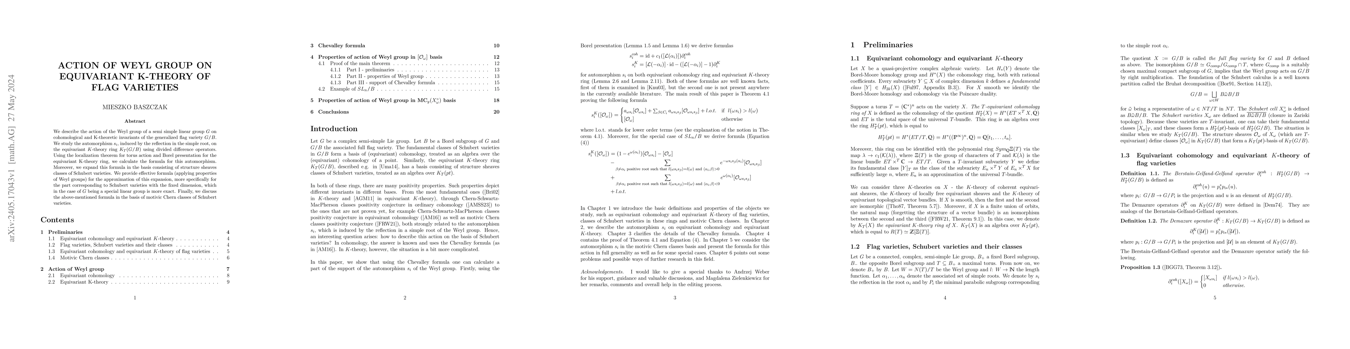 Thumbnail for Action of Weyl group on equivariant K-theory of flag varieties
