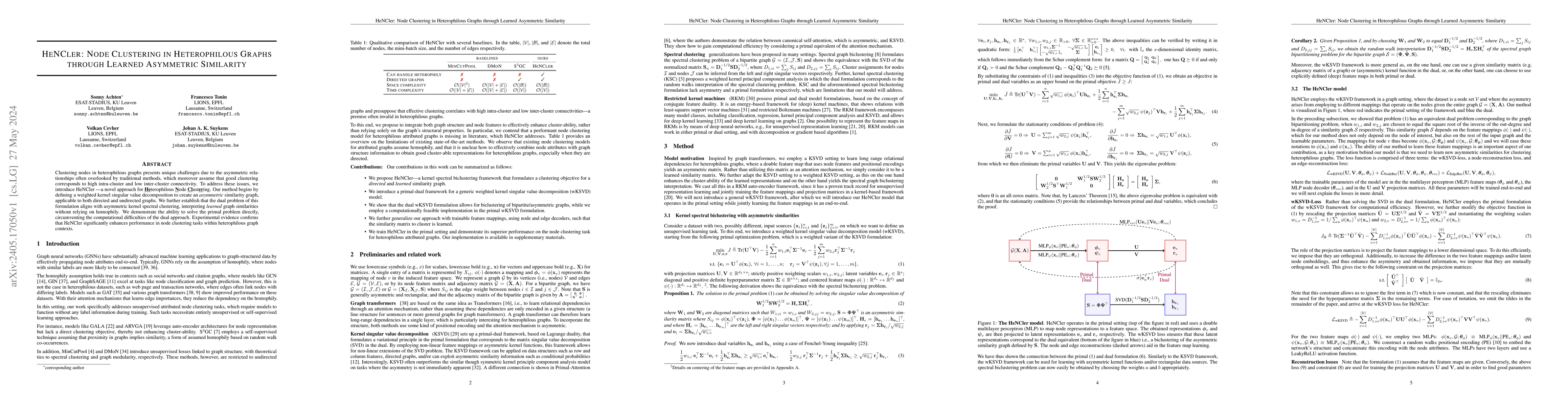 Thumbnail for HeNCler: Node Clustering in Heterophilous Graphs through Learned
  Asymmetric Similarity