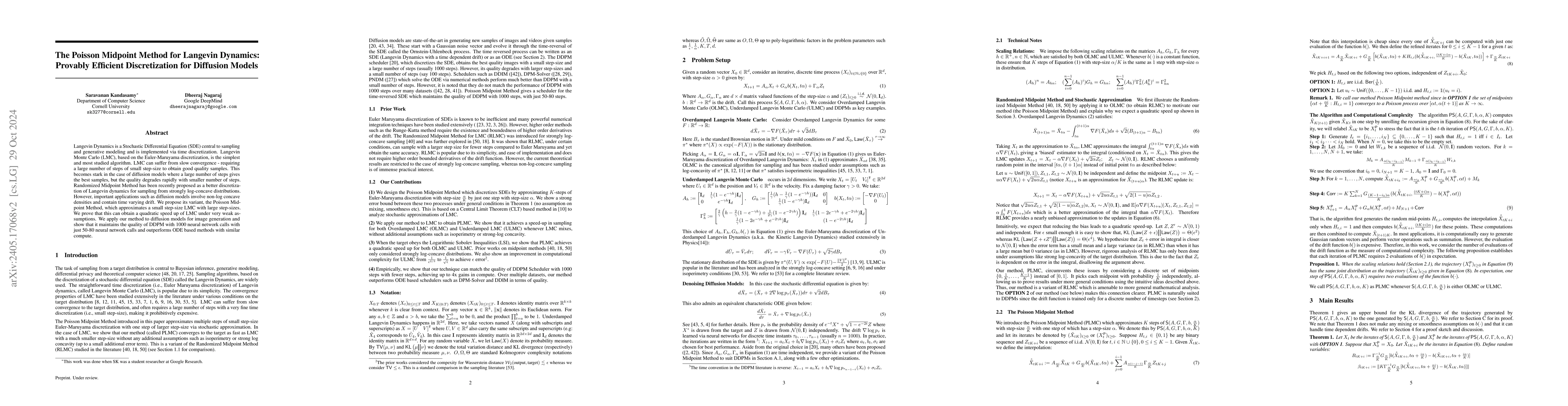 Thumbnail for The Poisson Midpoint Method for Langevin Dynamics: Provably Efficient
  Discretization for Diffusion Models