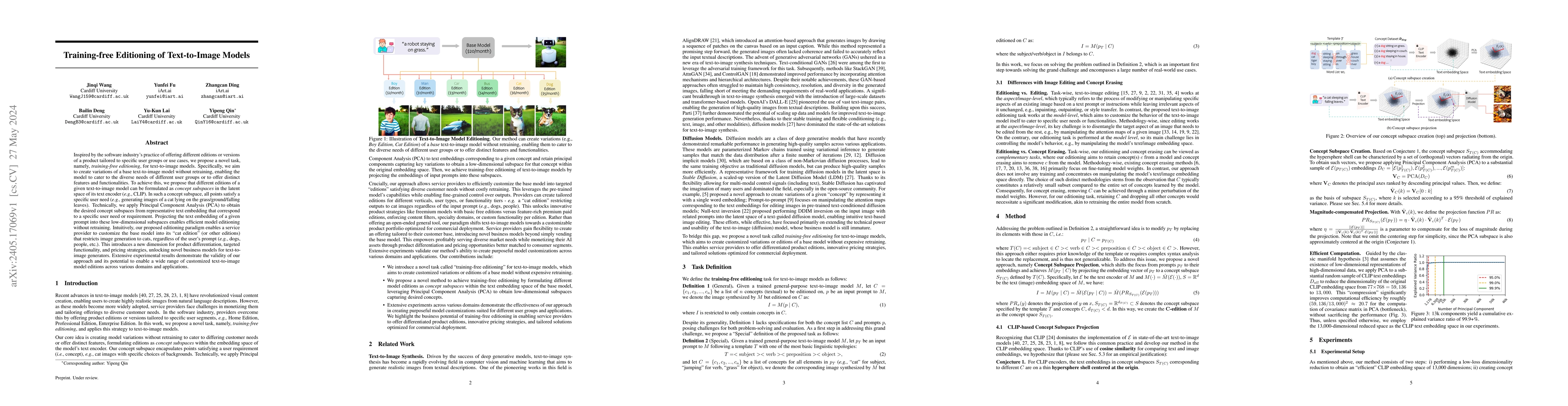 Thumbnail for Training-free Editioning of Text-to-Image Models