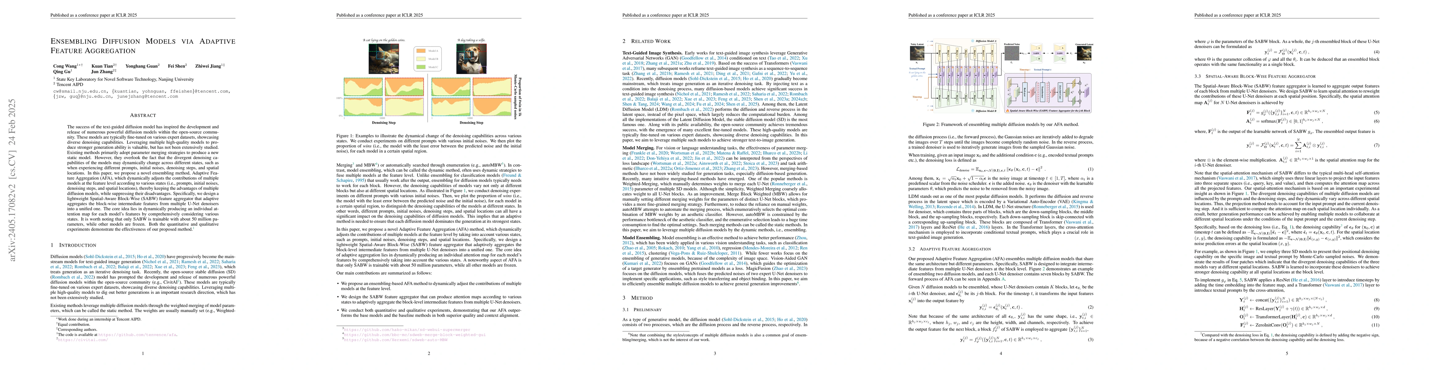 Thumbnail for Ensembling Diffusion Models via Adaptive Feature Aggregation