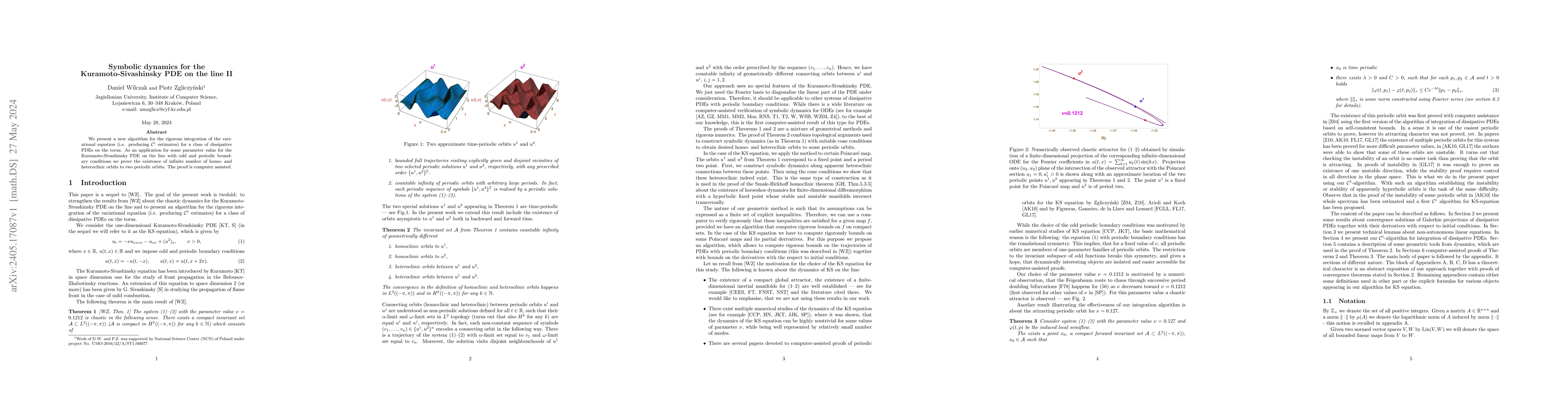 Thumbnail for Symbolic dynamics for the Kuramoto-Sivashinsky PDE on the line II