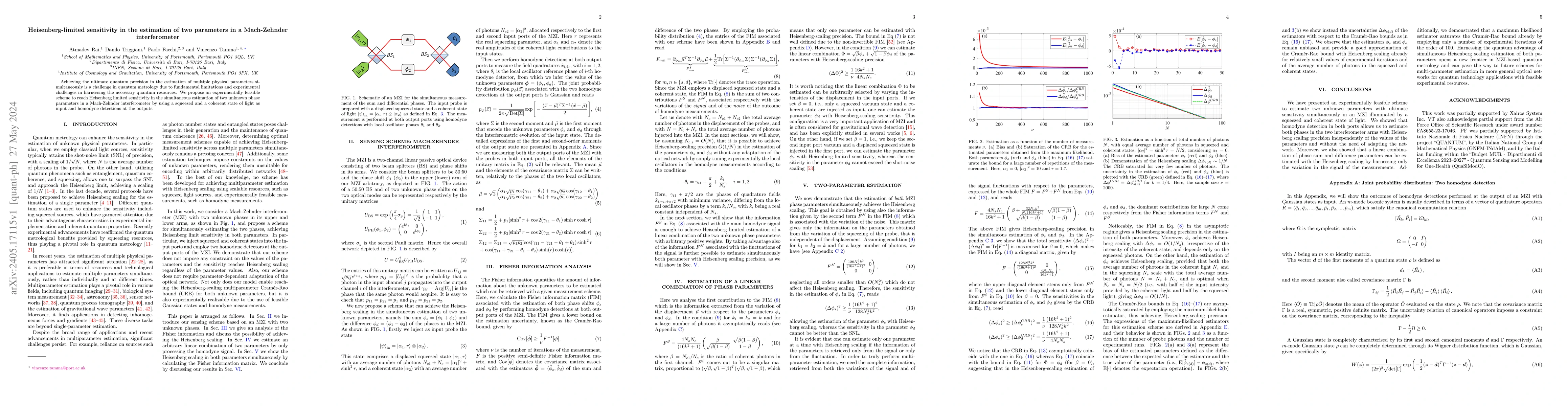 Thumbnail for Heisenberg-limited sensitivity in the estimation of two parameters in a
  Mach-Zehnder interferometer