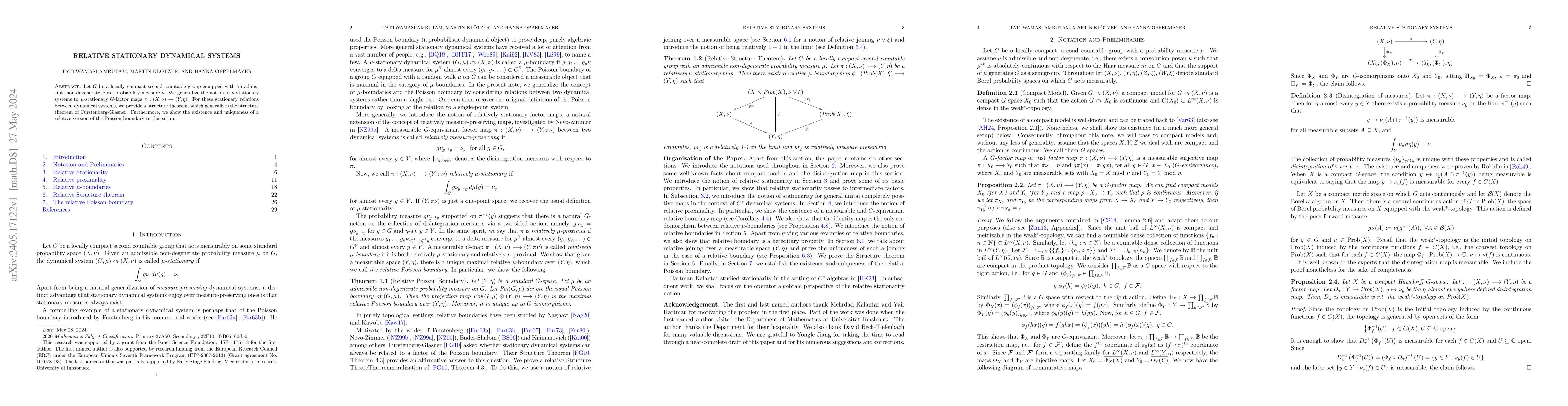 Thumbnail for Relative stationary dynamical systems