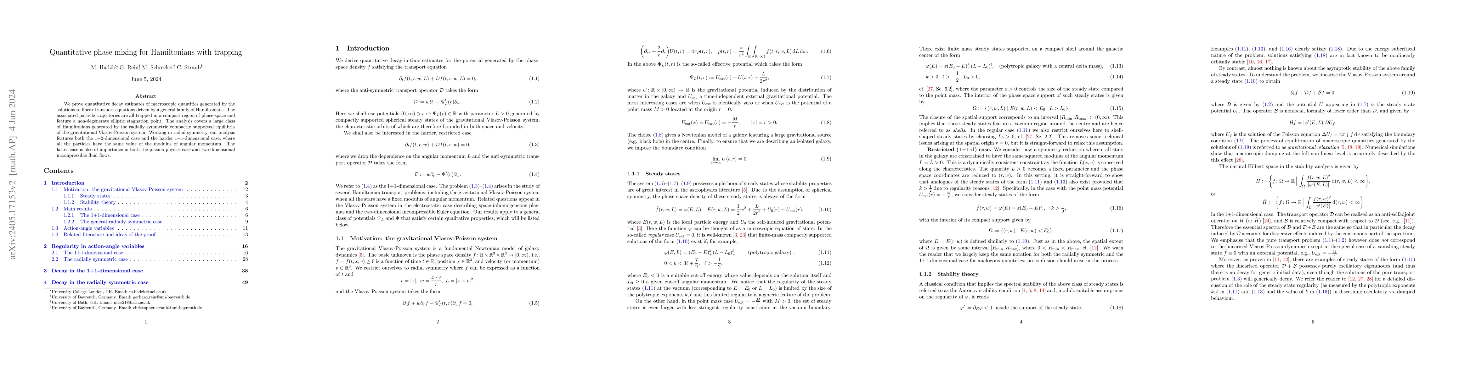 Thumbnail for Quantitative phase mixing for Hamiltonians with trapping