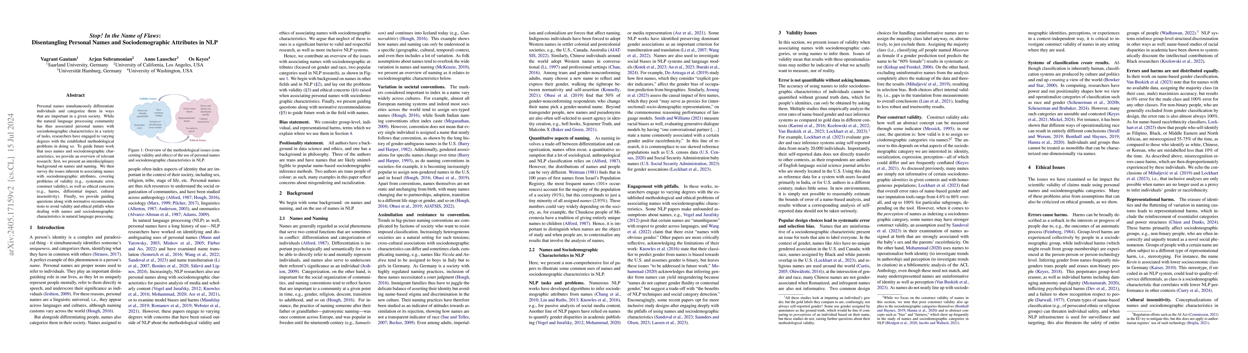 Thumbnail for Stop! In the Name of Flaws: Disentangling Personal Names and
  Sociodemographic Attributes in NLP