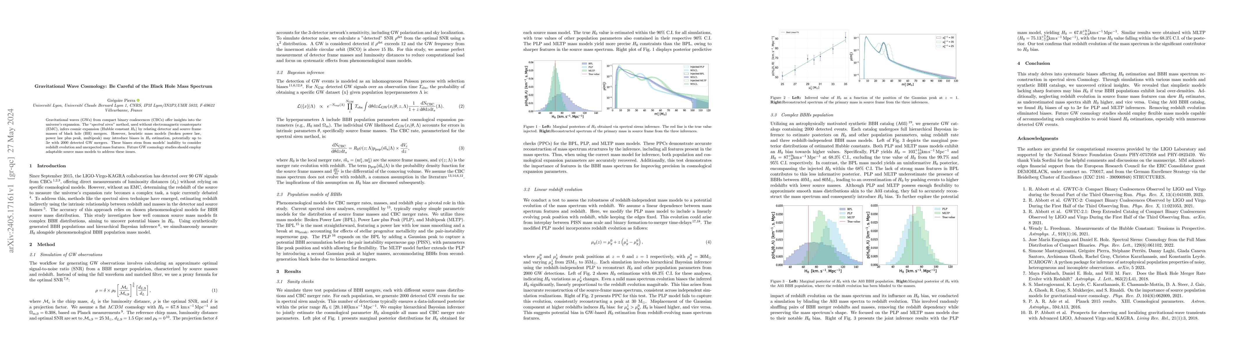 Thumbnail for Gravitational Wave Cosmology: Be Careful of the Black Hole Mass Spectrum
