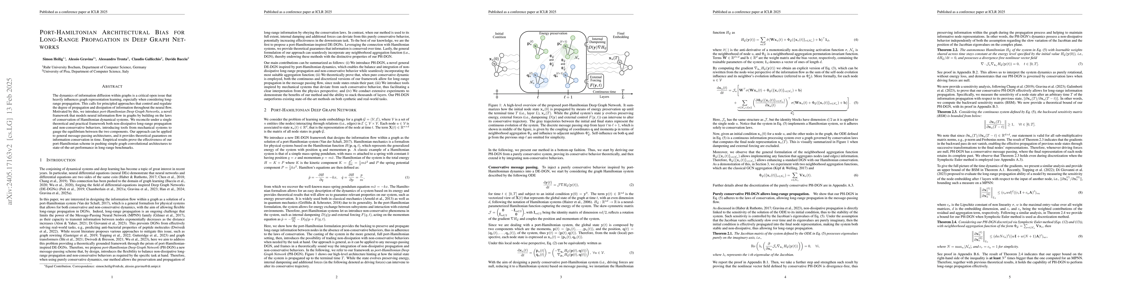 Thumbnail for Injecting Hamiltonian Architectural Bias into Deep Graph Networks for
  Long-Range Propagation