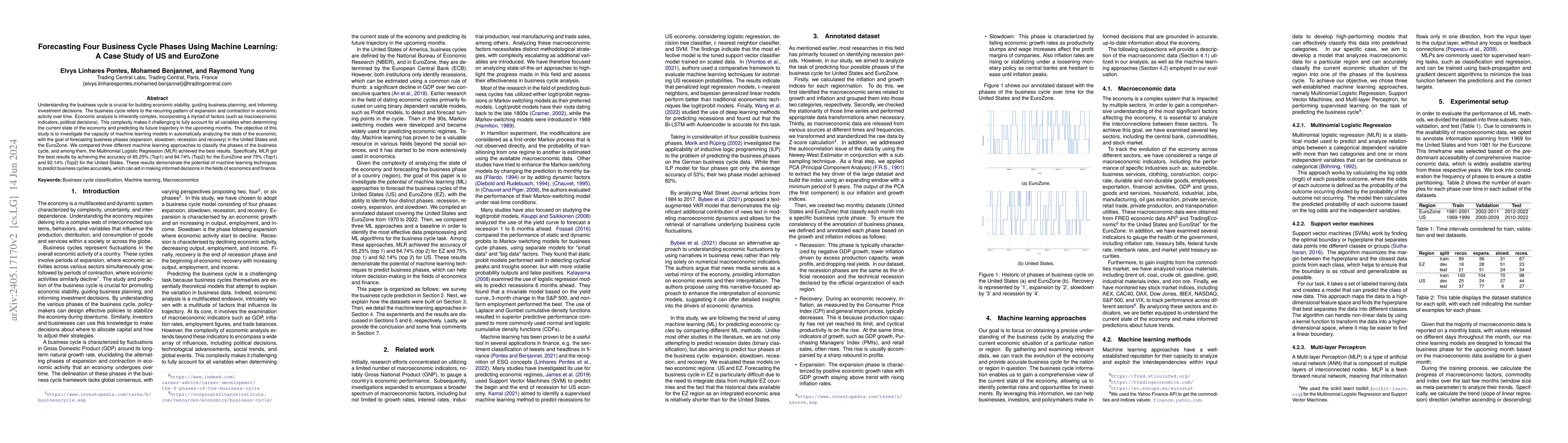 Thumbnail for Forecasting Four Business Cycle Phases Using Machine Learning: A Case
  Study of US and EuroZone