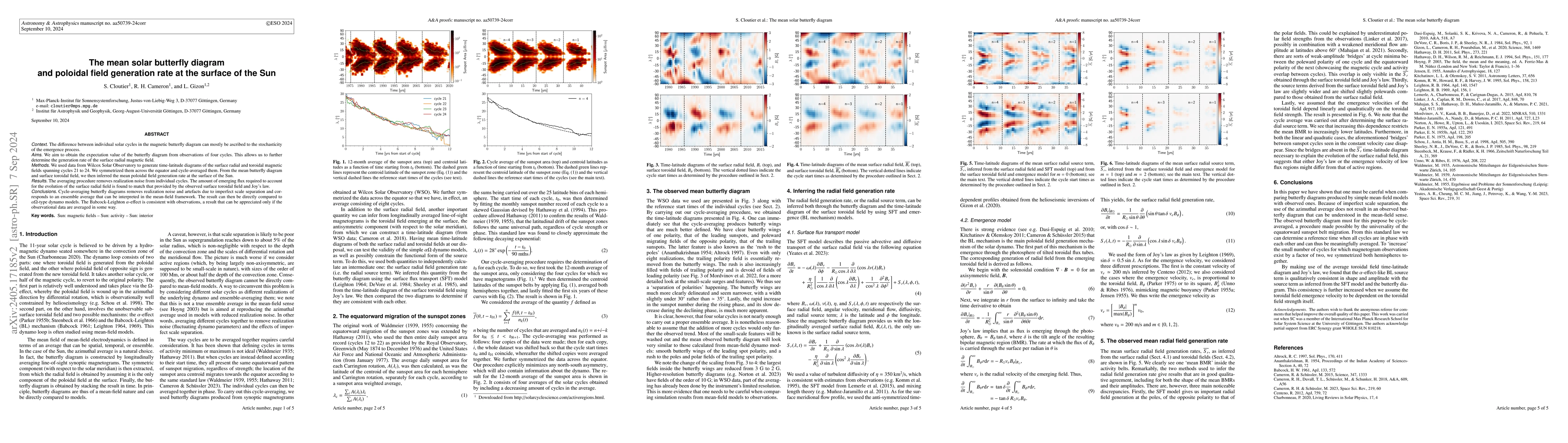 Thumbnail for The mean solar butterfly diagram and poloidal field generation rate at
  the surface of the Sun
