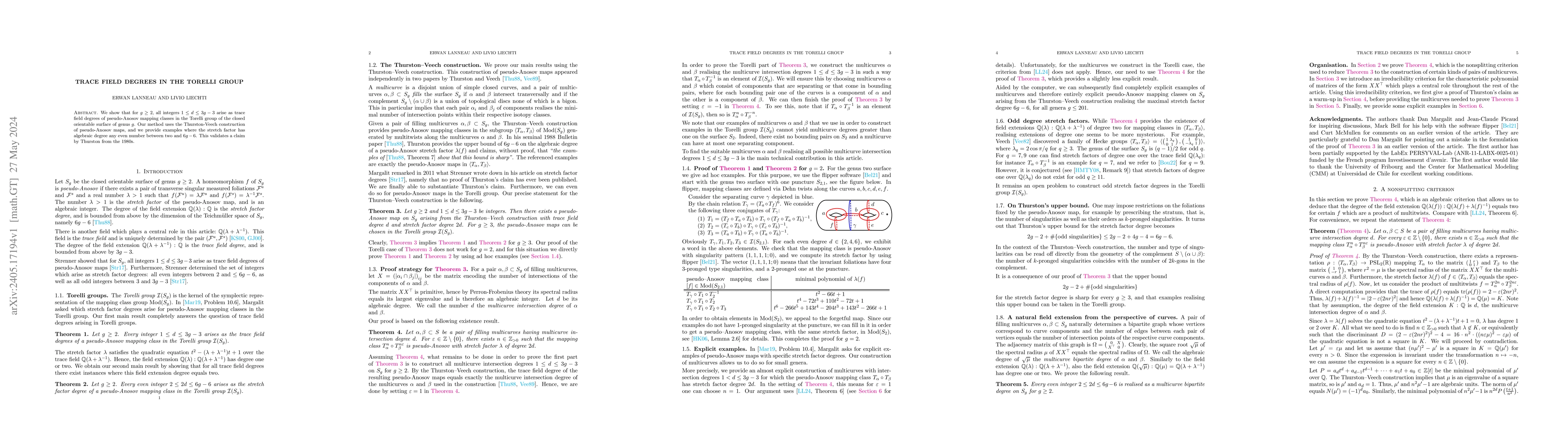 Thumbnail for Trace field degrees in the Torelli group