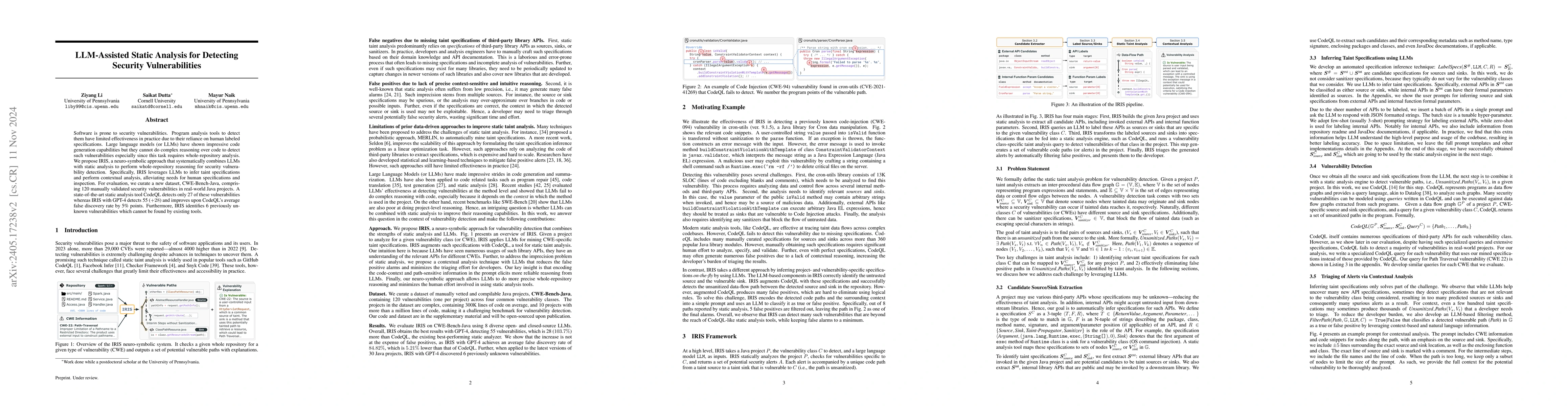 Thumbnail for LLM-Assisted Static Analysis for Detecting Security Vulnerabilities