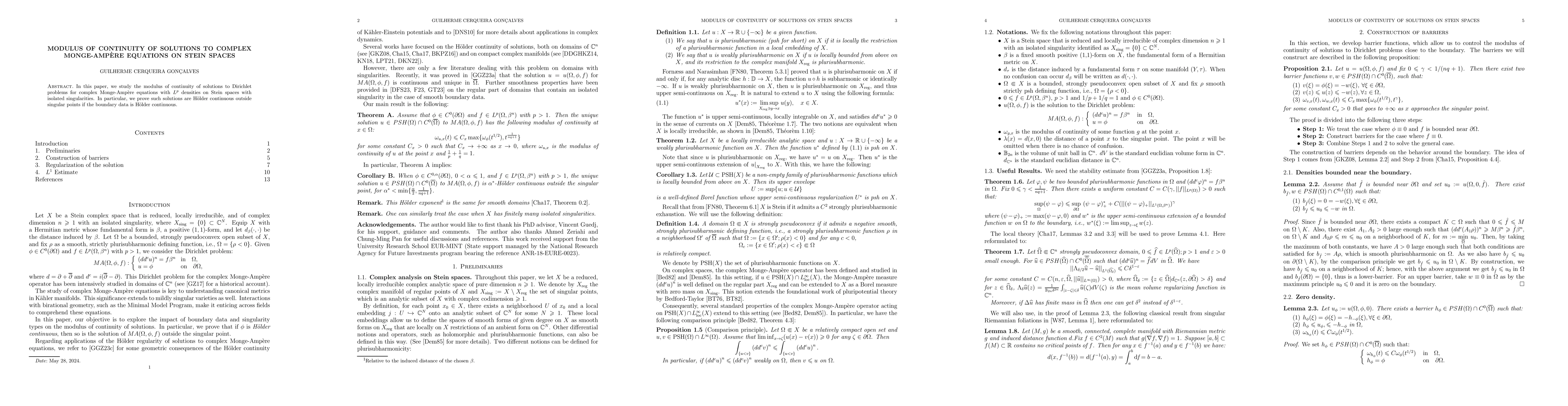 Thumbnail for Modulus of Continuity of Solutions to Complex Monge-Amp\`ere Equations
  on Stein Spaces