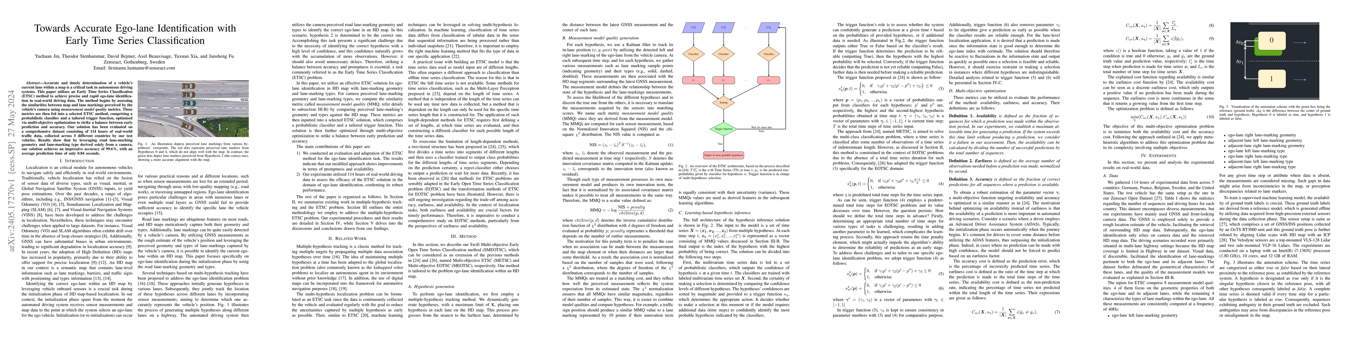 Thumbnail for Towards Accurate Ego-lane Identification with Early Time Series
  Classification