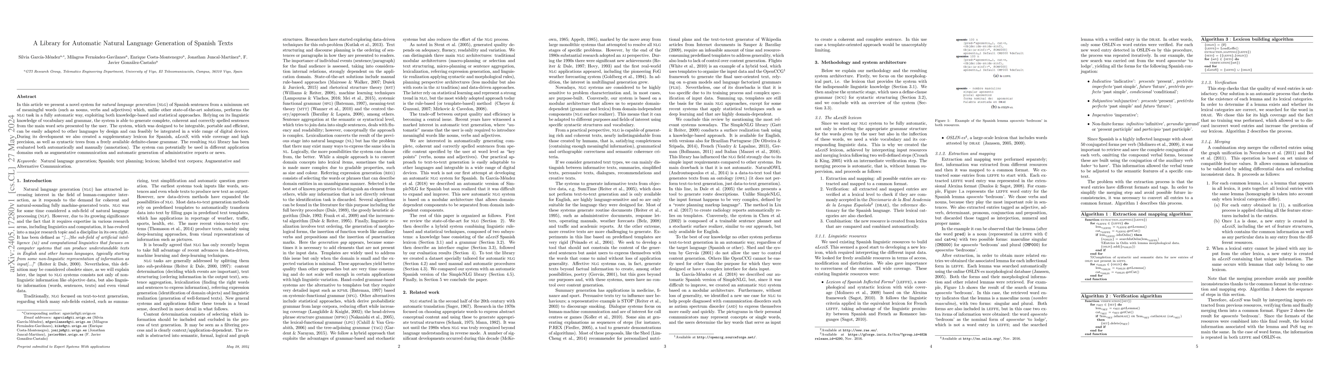 Thumbnail for A Library for Automatic Natural Language Generation of Spanish Texts