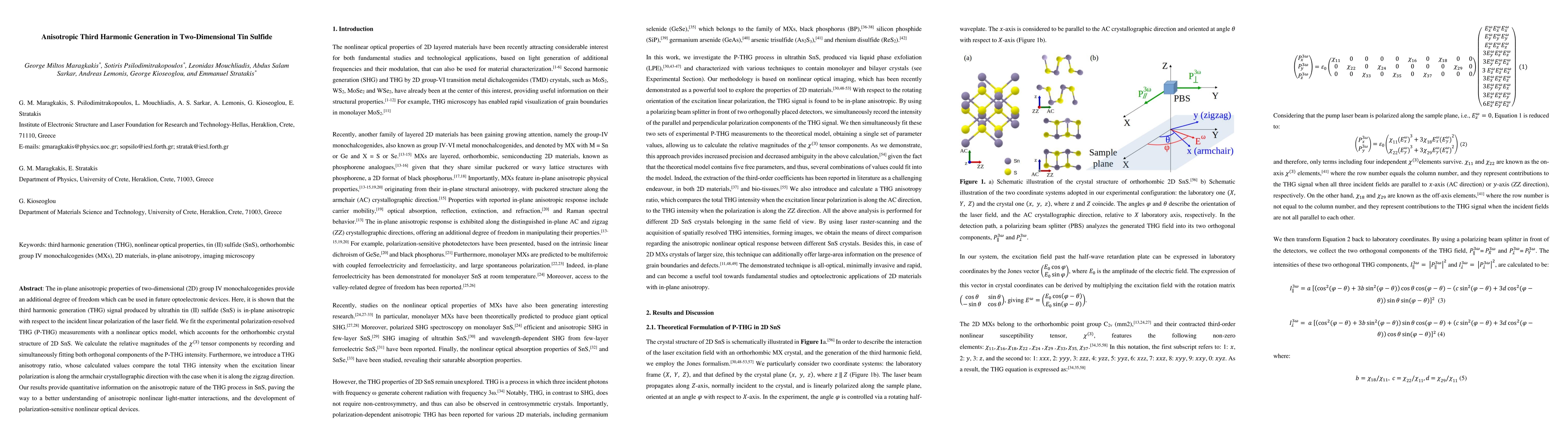 Thumbnail for Anisotropic Third Harmonic Generation in Two-Dimensional Tin Sulfide