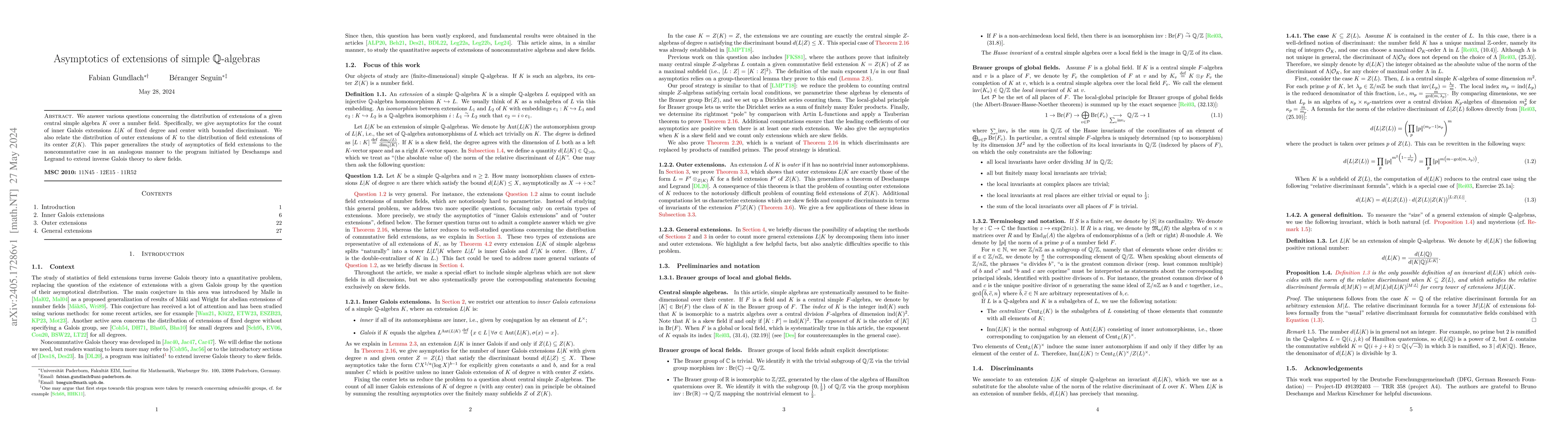 Thumbnail for Asymptotics of extensions of simple $\mathbb Q$-algebras