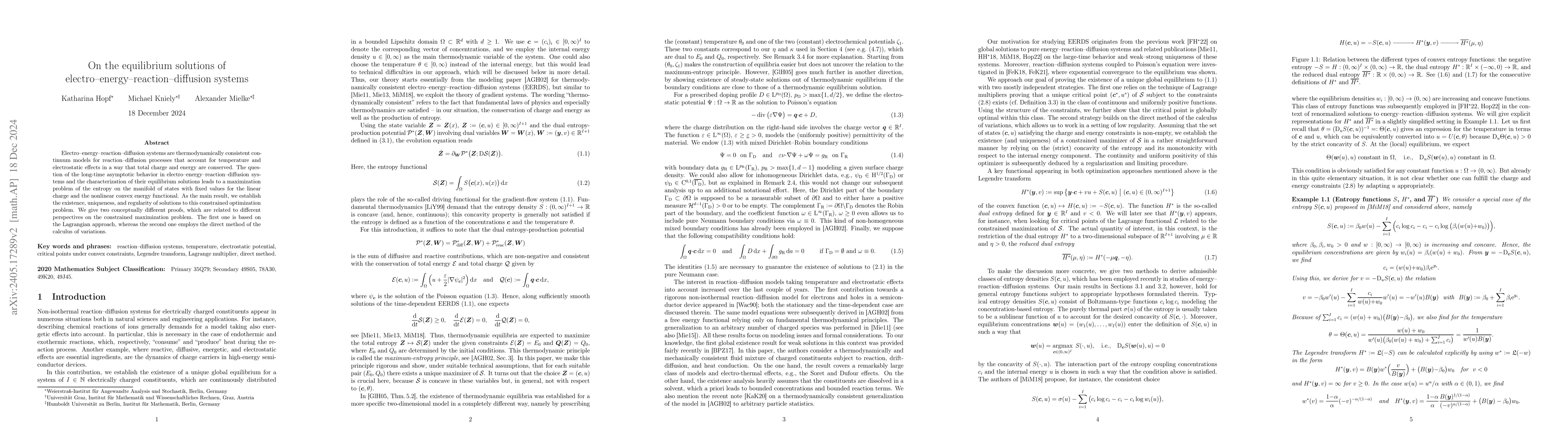 Thumbnail for On the equilibrium solutions in a model for
  electro-energy-reaction-diffusion systems