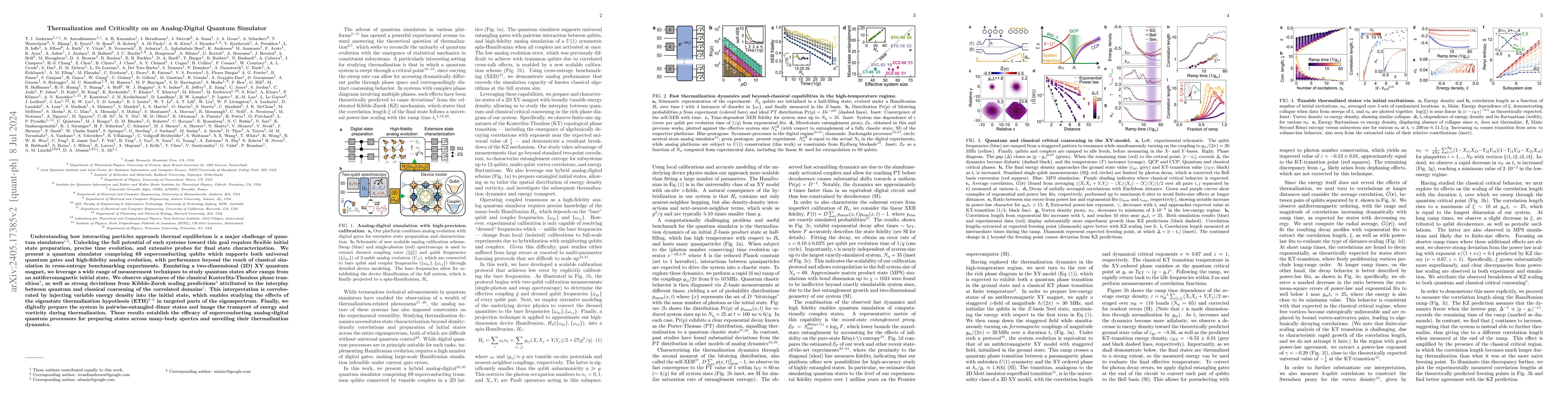 Thumbnail for Thermalization and Criticality on an Analog-Digital Quantum Simulator