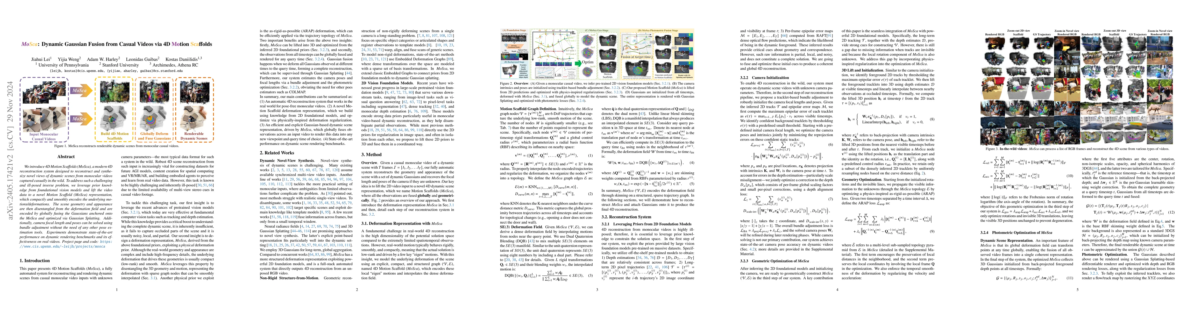 Thumbnail for MoSca: Dynamic Gaussian Fusion from Casual Videos via 4D Motion
  Scaffolds