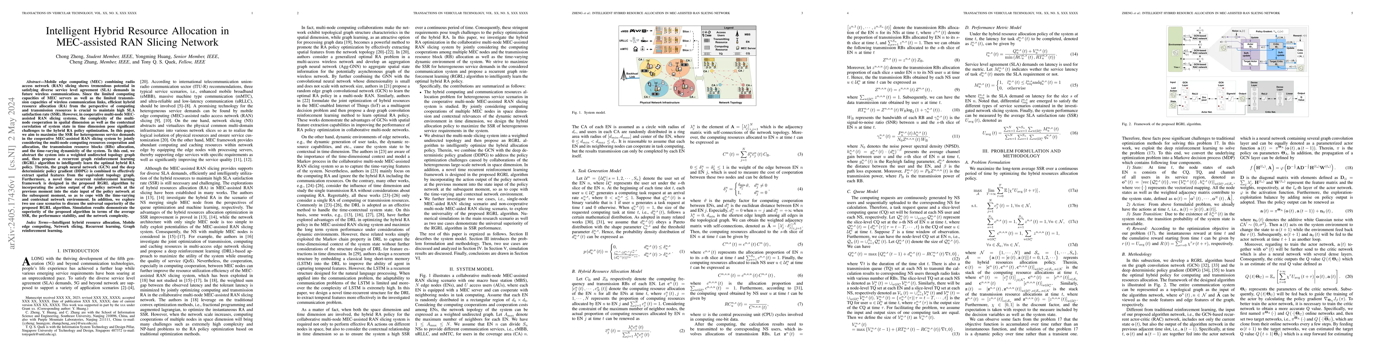 Thumbnail for Intelligent Hybrid Resource Allocation in MEC-assisted RAN Slicing
  Network