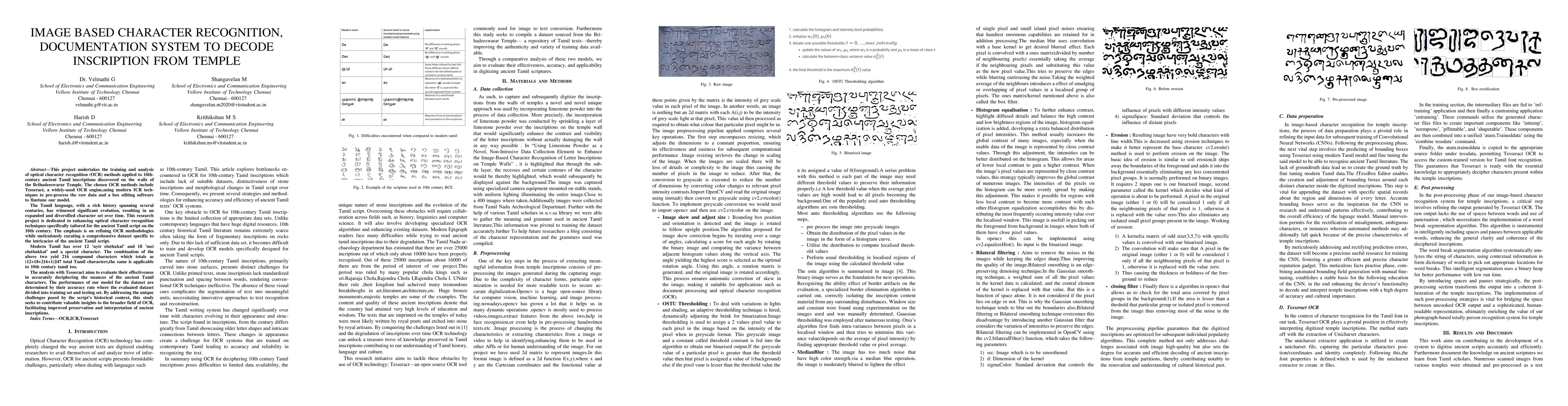 Thumbnail for Image Based Character Recognition, Documentation System To Decode
  Inscription From Temple