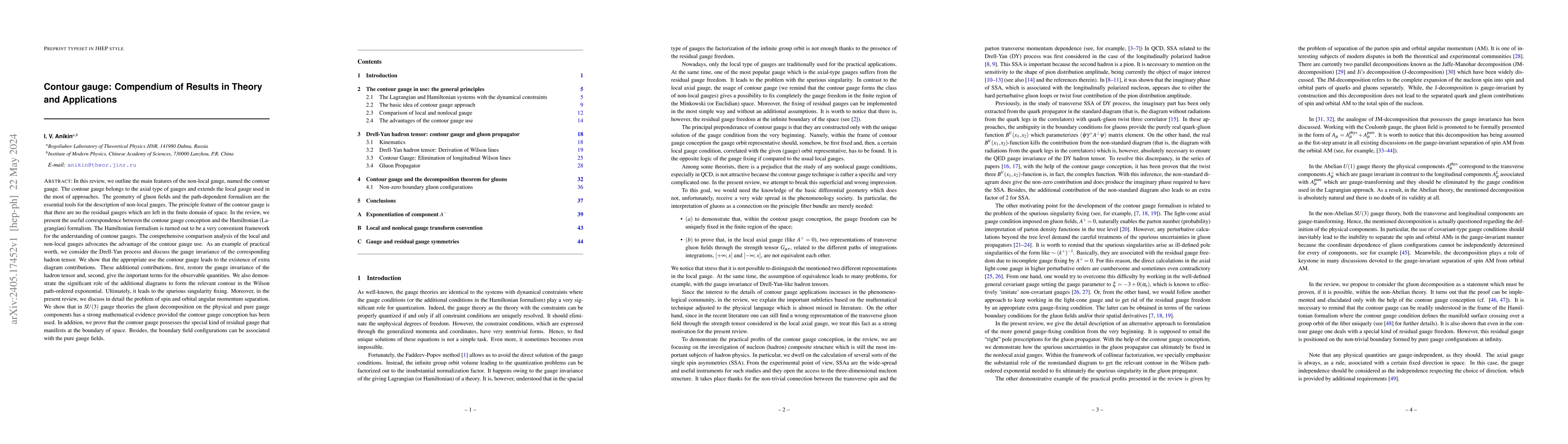Thumbnail for Contour gauge: Compendium of Results in Theory and Applications