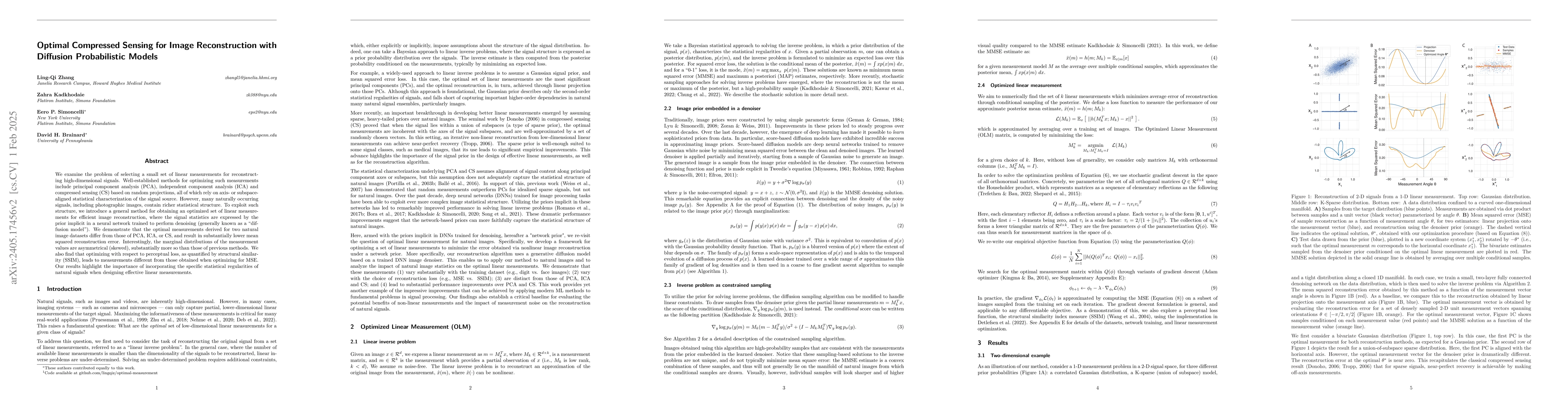 Thumbnail for Optimized Linear Measurements for Inverse Problems using Diffusion-Based
  Image Generation