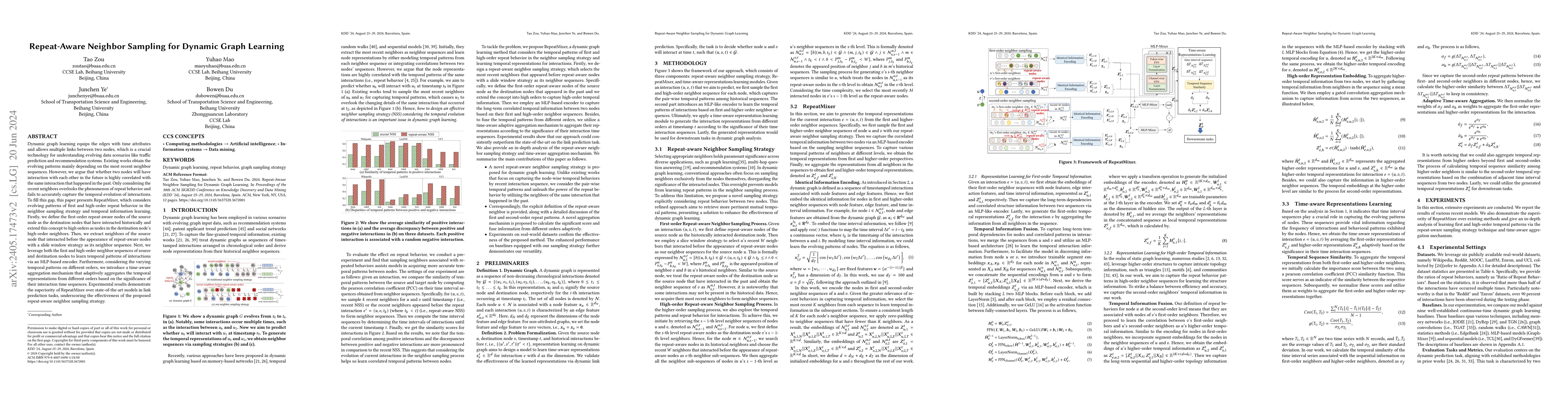 Thumbnail for Repeat-Aware Neighbor Sampling for Dynamic Graph Learning