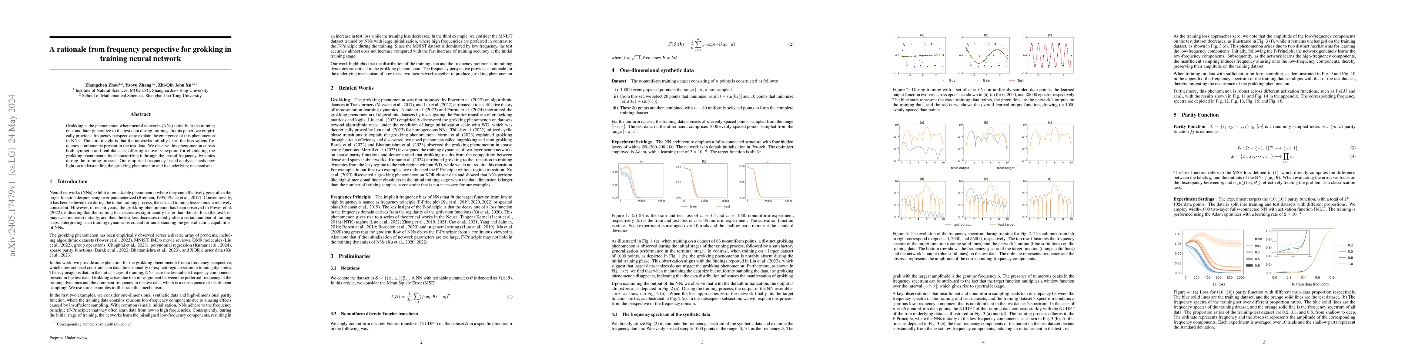 Thumbnail for A rationale from frequency perspective for grokking in training neural
  network