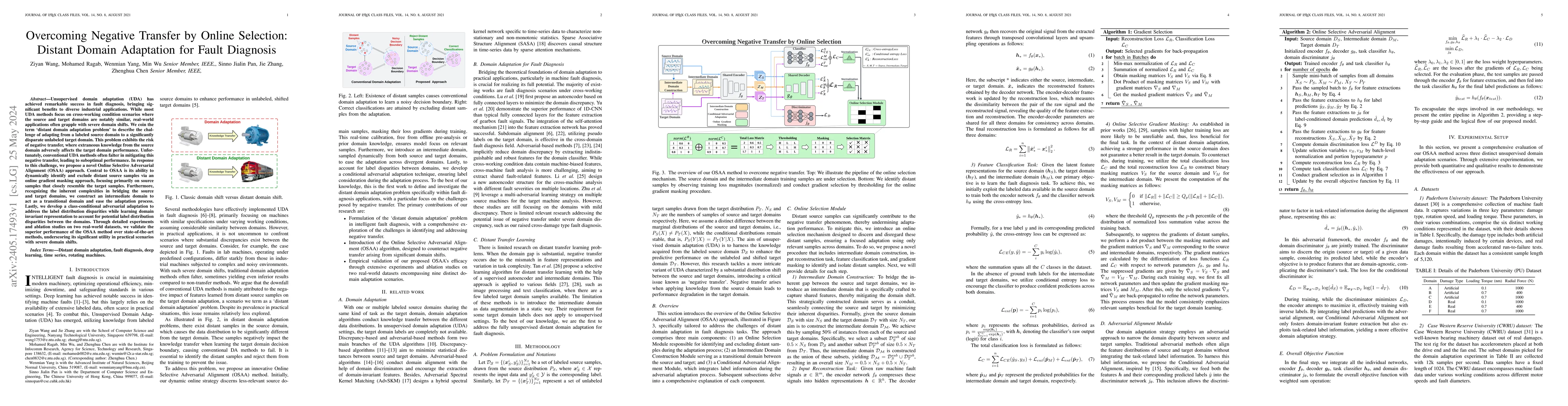 Thumbnail for Overcoming Negative Transfer by Online Selection: Distant Domain
  Adaptation for Fault Diagnosis