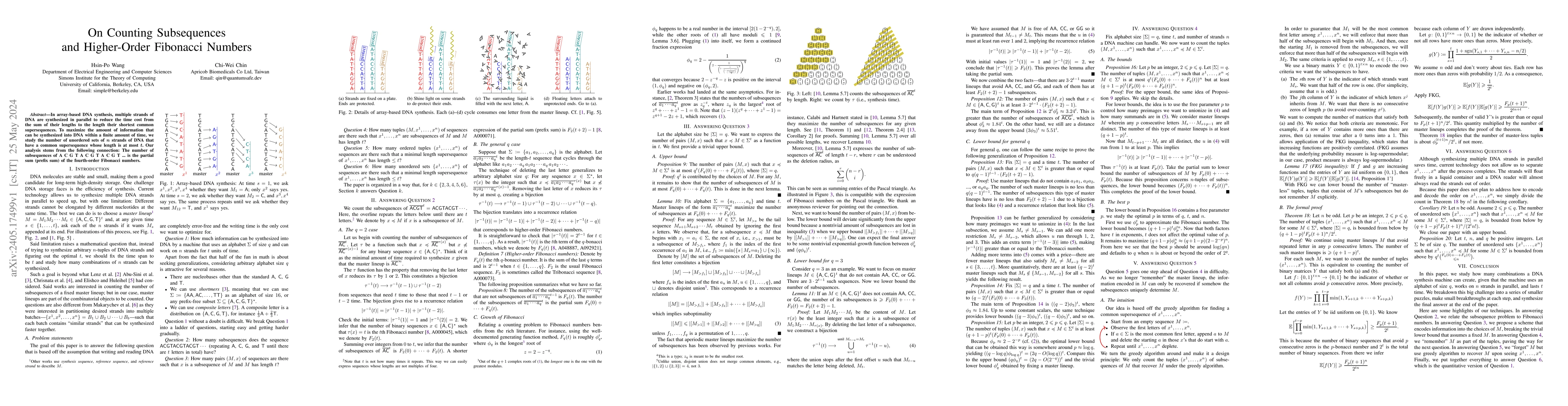 Thumbnail for On Counting Subsequences and Higher-Order Fibonacci Numbers