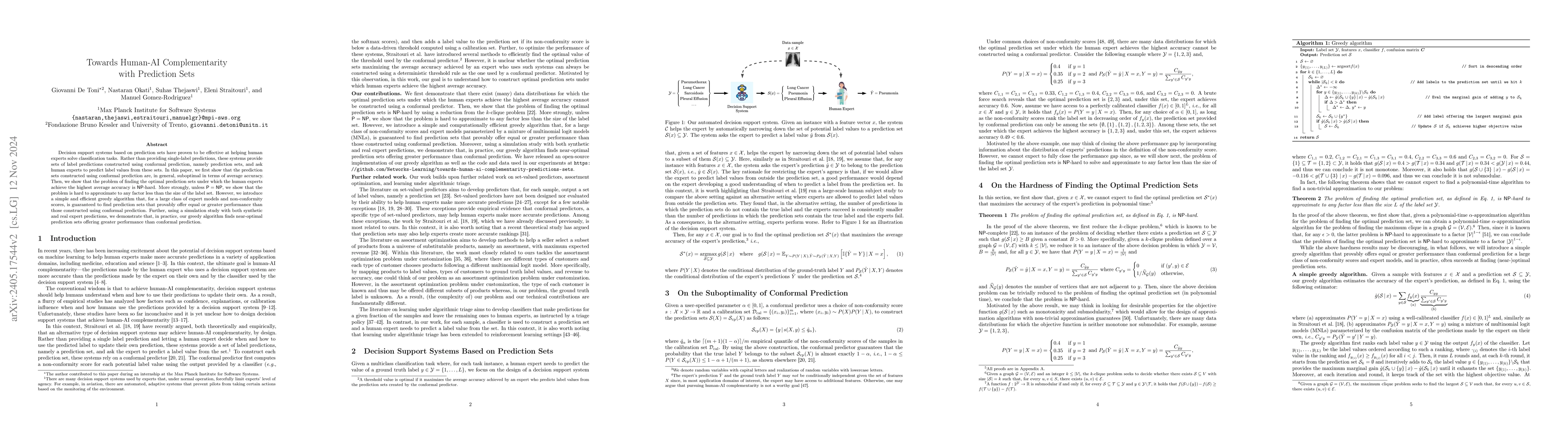 Thumbnail for Towards Human-AI Complementarity with Predictions Sets