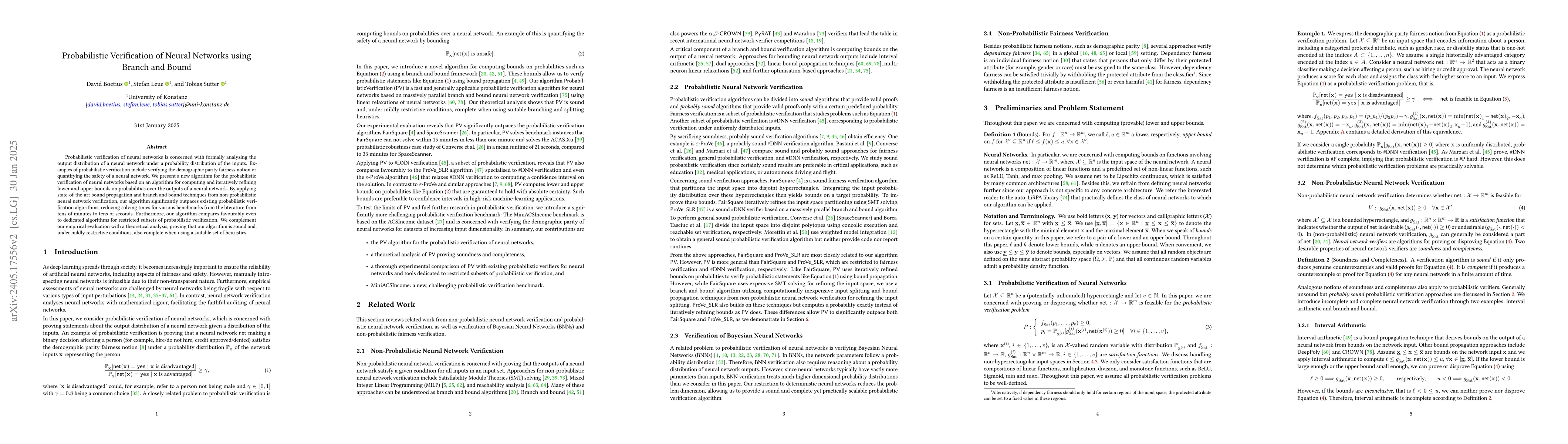 Thumbnail for Probabilistic Verification of Neural Networks using Branch and Bound