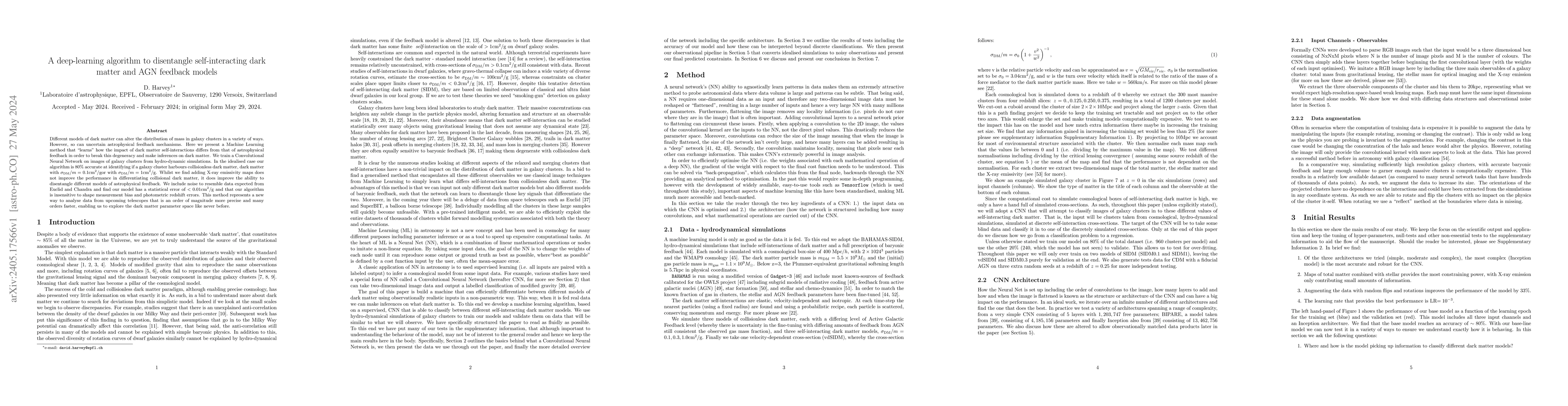 Thumbnail for A deep-learning algorithm to disentangle self-interacting dark matter
  and AGN feedback models