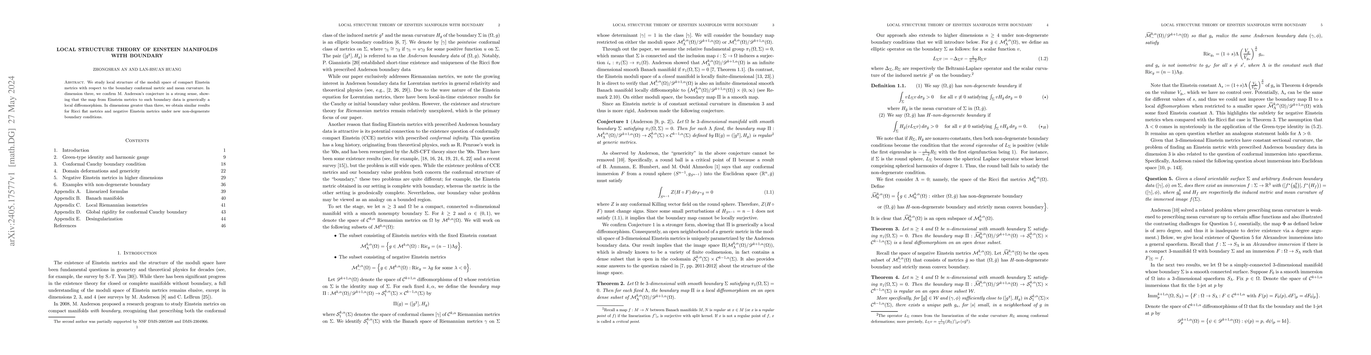 Thumbnail for Local structure theory of Einstein manifolds with boundary