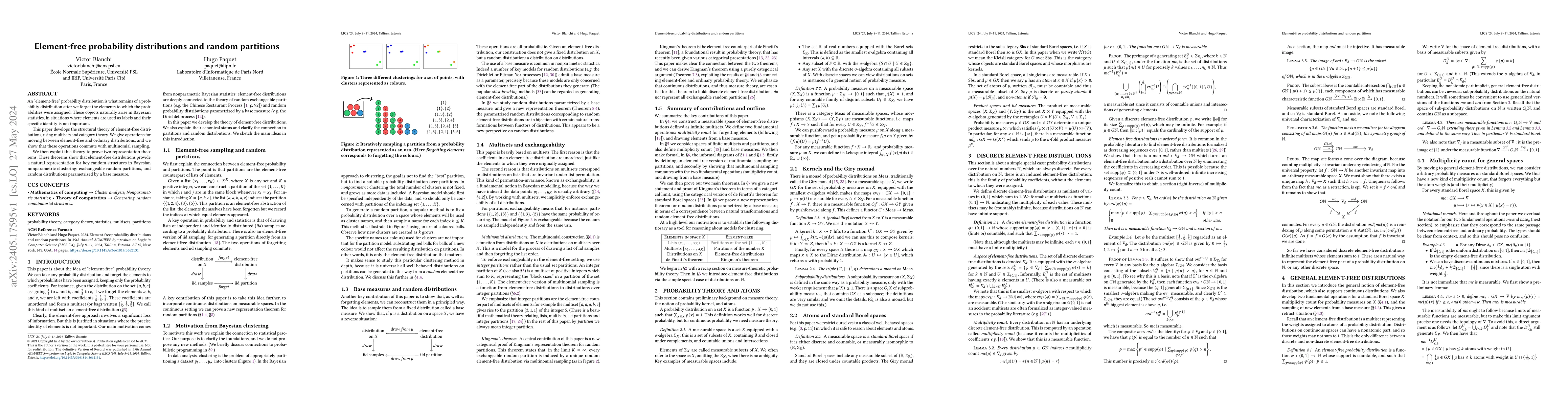 Thumbnail for Element-Free Probability Distributions and Random Partitions
