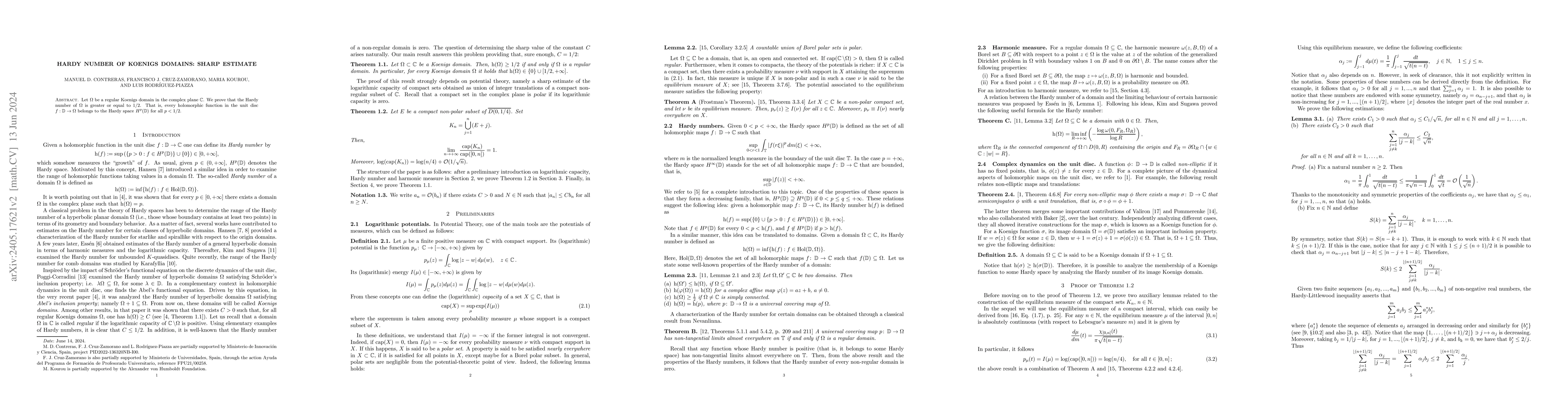 Thumbnail for Hardy Number of Koenigs Domains: Sharp Estimate
