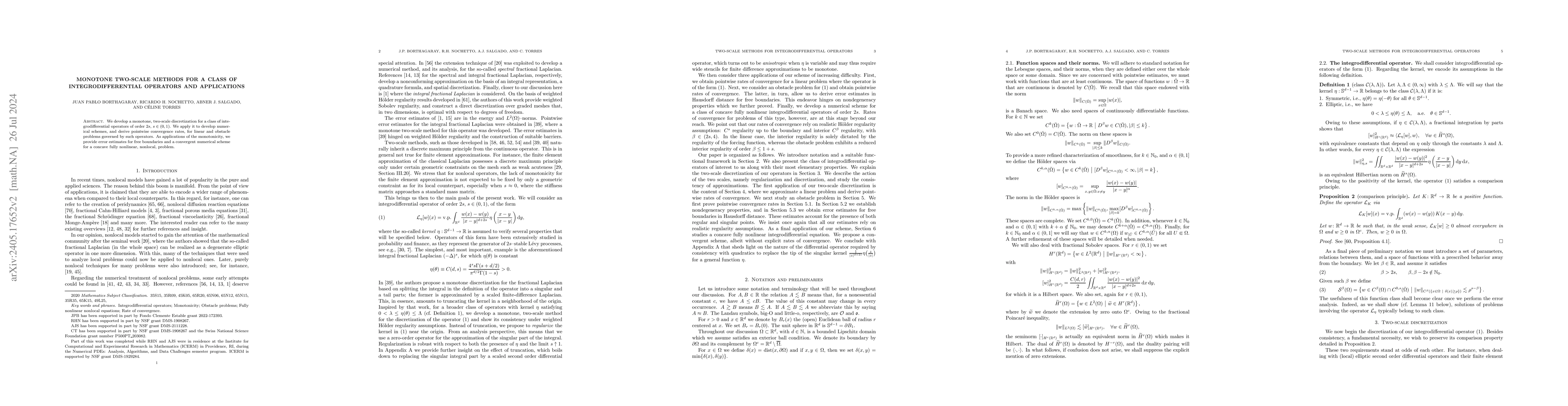Thumbnail for Monotone two-scale methods for a class of integrodifferential operators
  and applications
