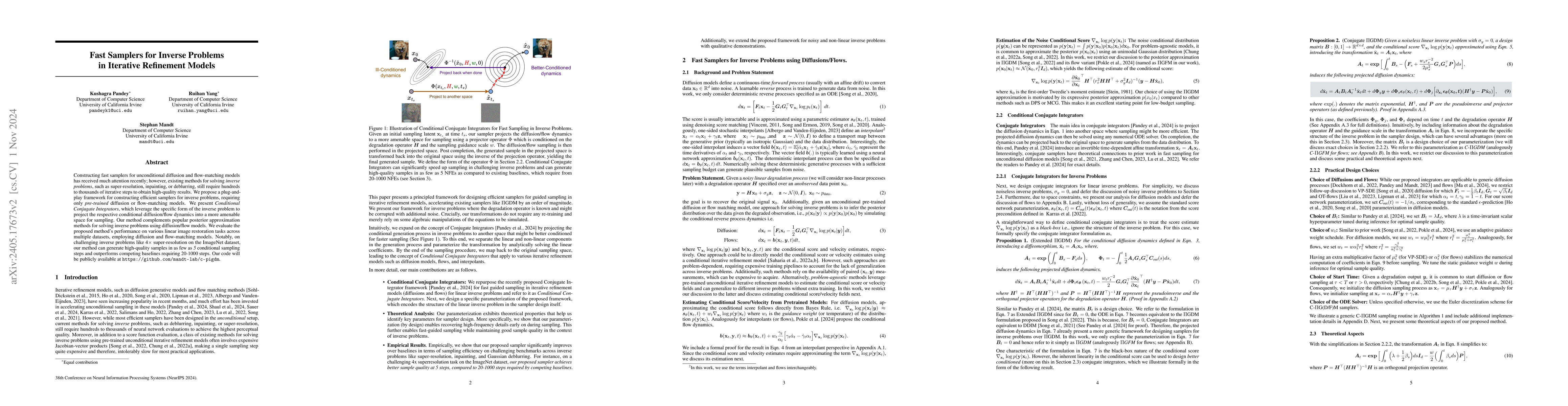 Thumbnail for Fast Samplers for Inverse Problems in Iterative Refinement Models