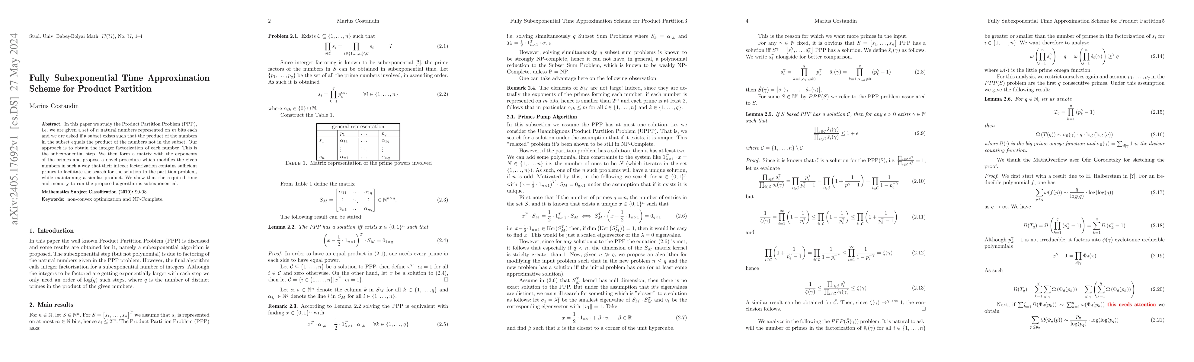 Thumbnail for Fully Subexponential Time Approximation Scheme for Product Partition