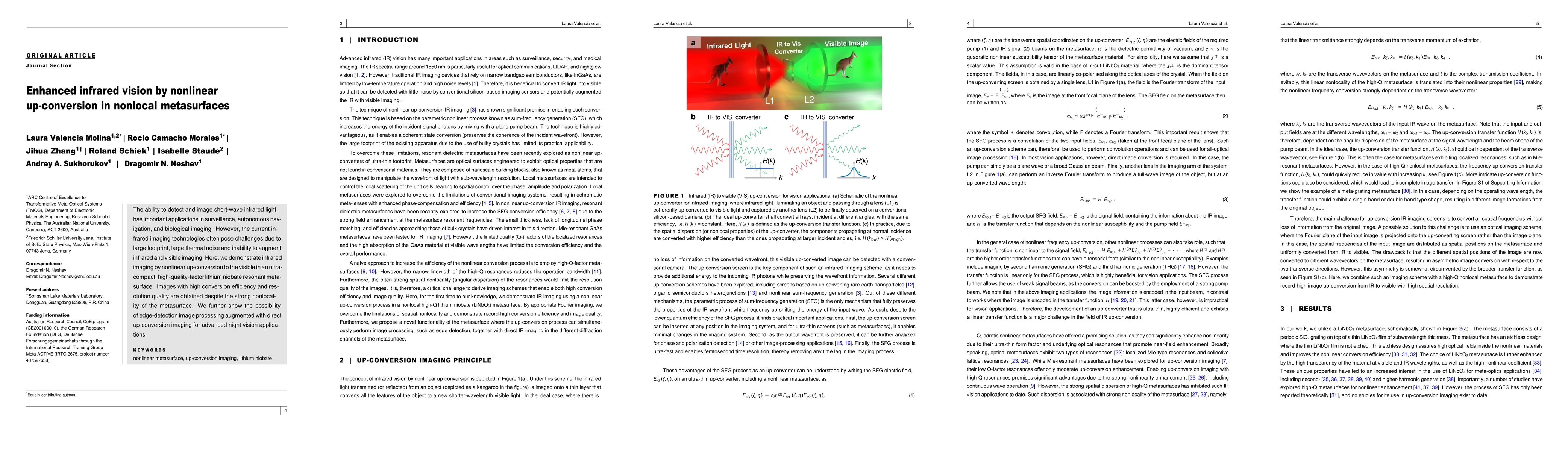 Thumbnail for Enhanced infrared vision by nonlinear up-conversion in nonlocal
  metasurfaces