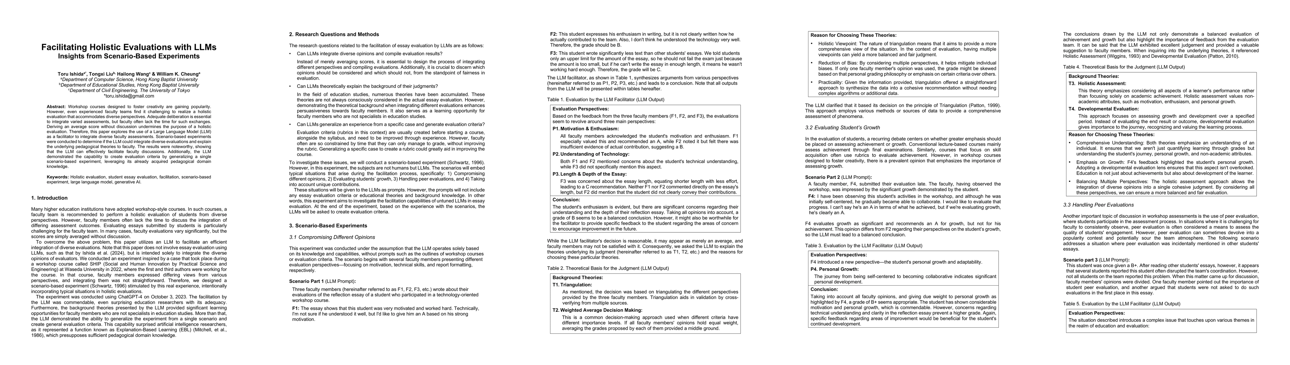 Thumbnail for Facilitating Holistic Evaluations with LLMs: Insights from
  Scenario-Based Experiments