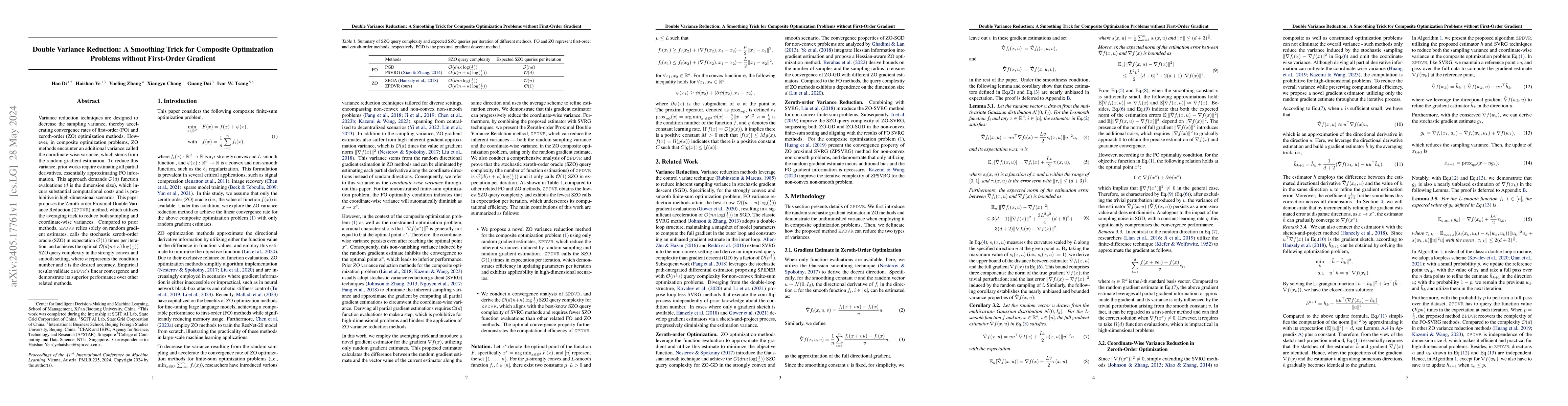 Thumbnail for Double Variance Reduction: A Smoothing Trick for Composite Optimization
  Problems without First-Order Gradient