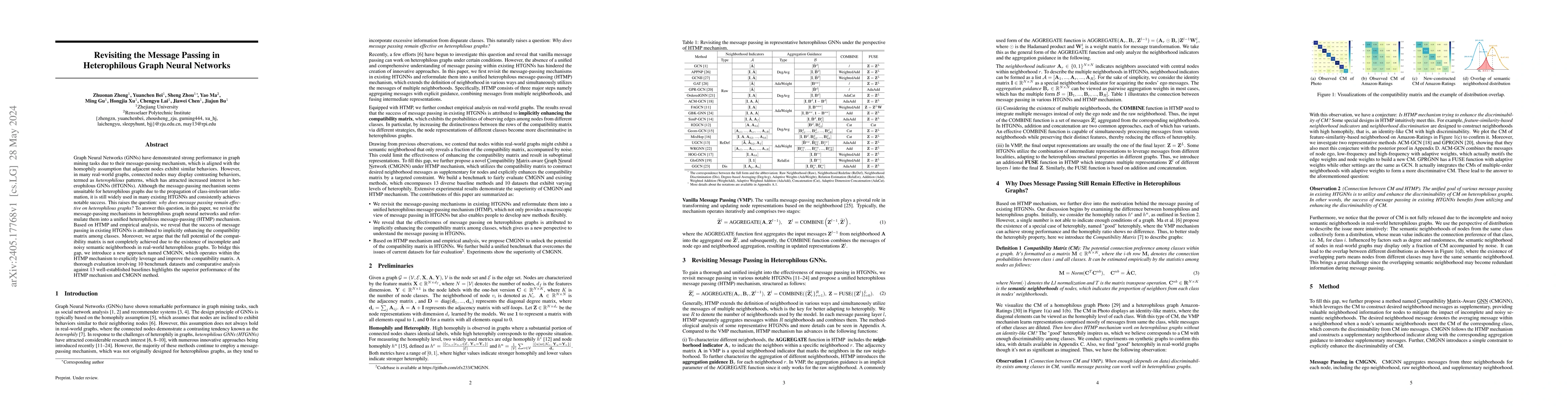 Thumbnail for Revisiting the Message Passing in Heterophilous Graph Neural Networks