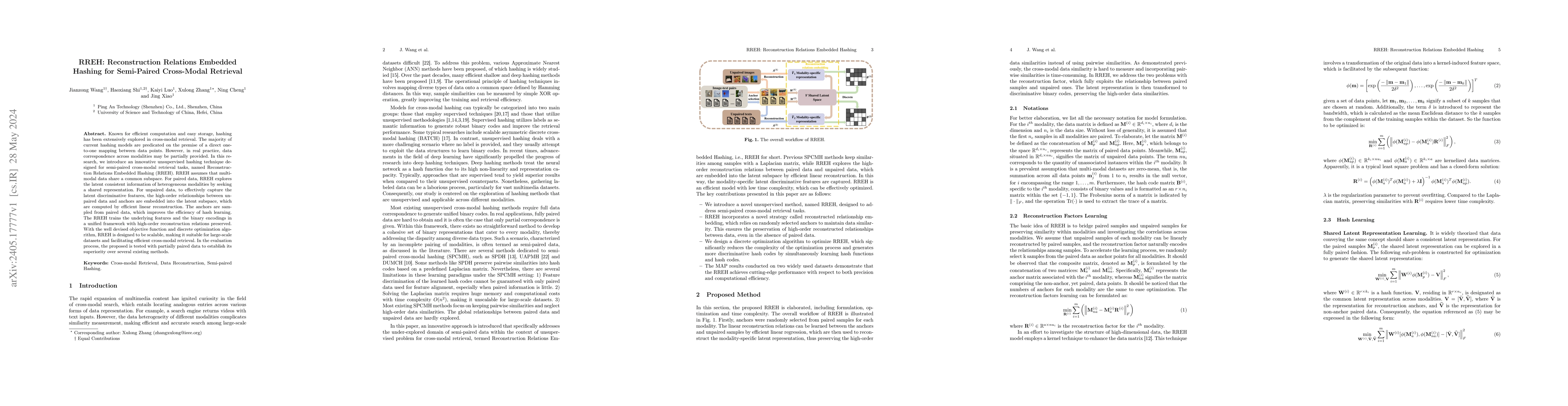 Thumbnail for RREH: Reconstruction Relations Embedded Hashing for Semi-Paired
  Cross-Modal Retrieval