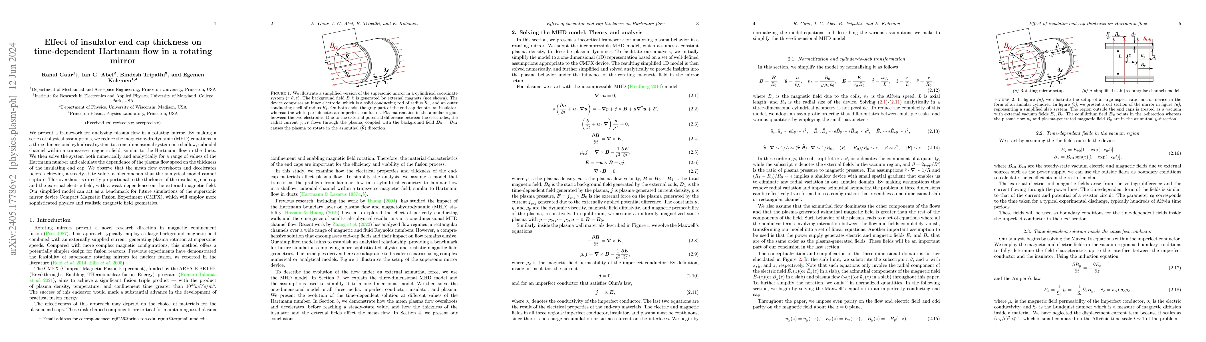 Thumbnail for Effect of insulator end cap thickness on time-dependent Hartmann flow in
  a rotating mirror