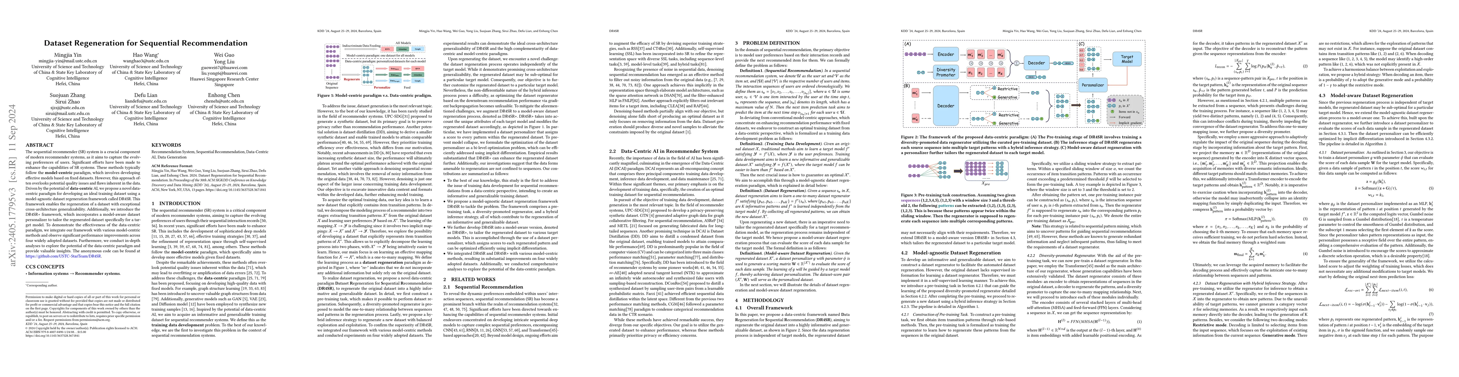 Thumbnail for Dataset Regeneration for Sequential Recommendation
