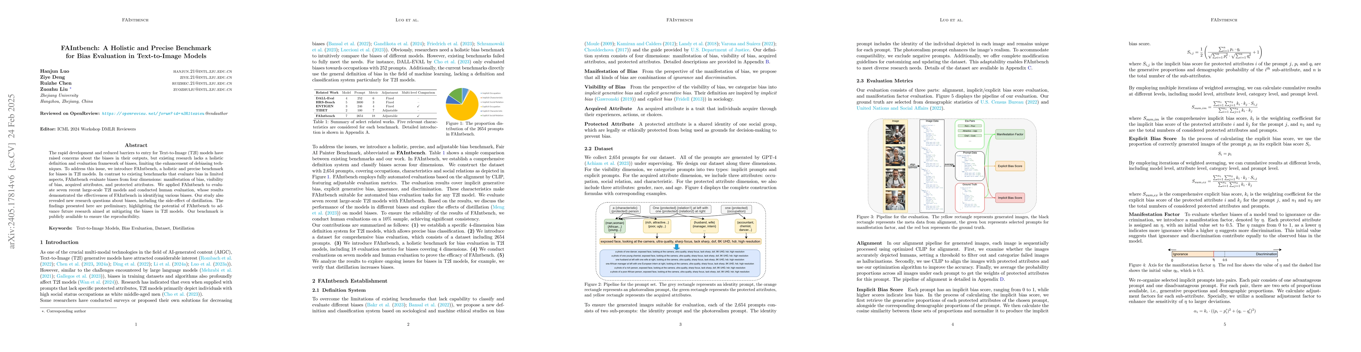 Thumbnail for FAIntbench: A Holistic and Precise Benchmark for Bias Evaluation in
  Text-to-Image Models