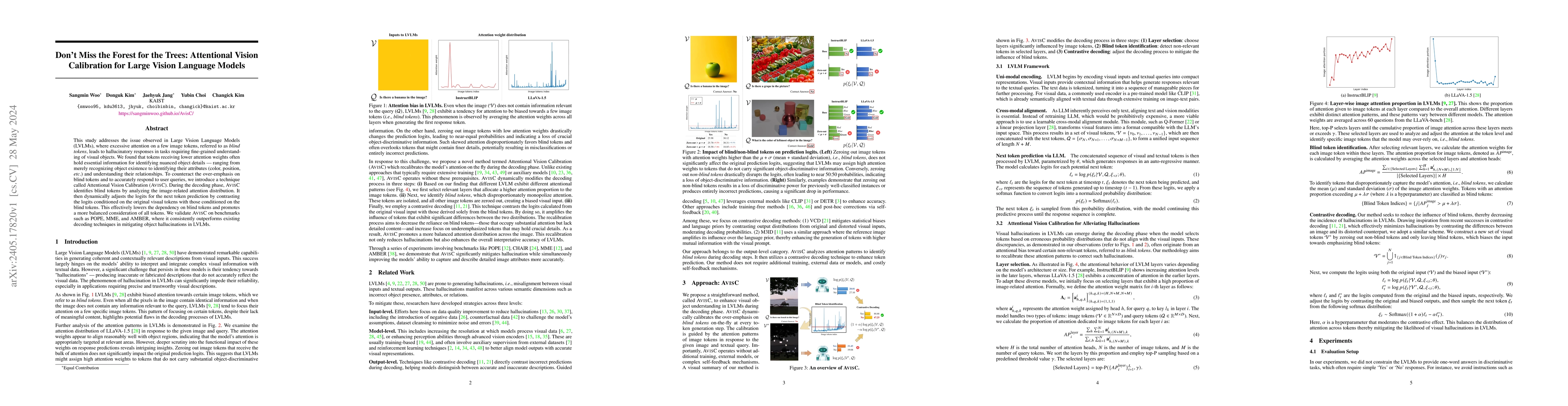 Thumbnail for Don't Miss the Forest for the Trees: Attentional Vision Calibration for
  Large Vision Language Models